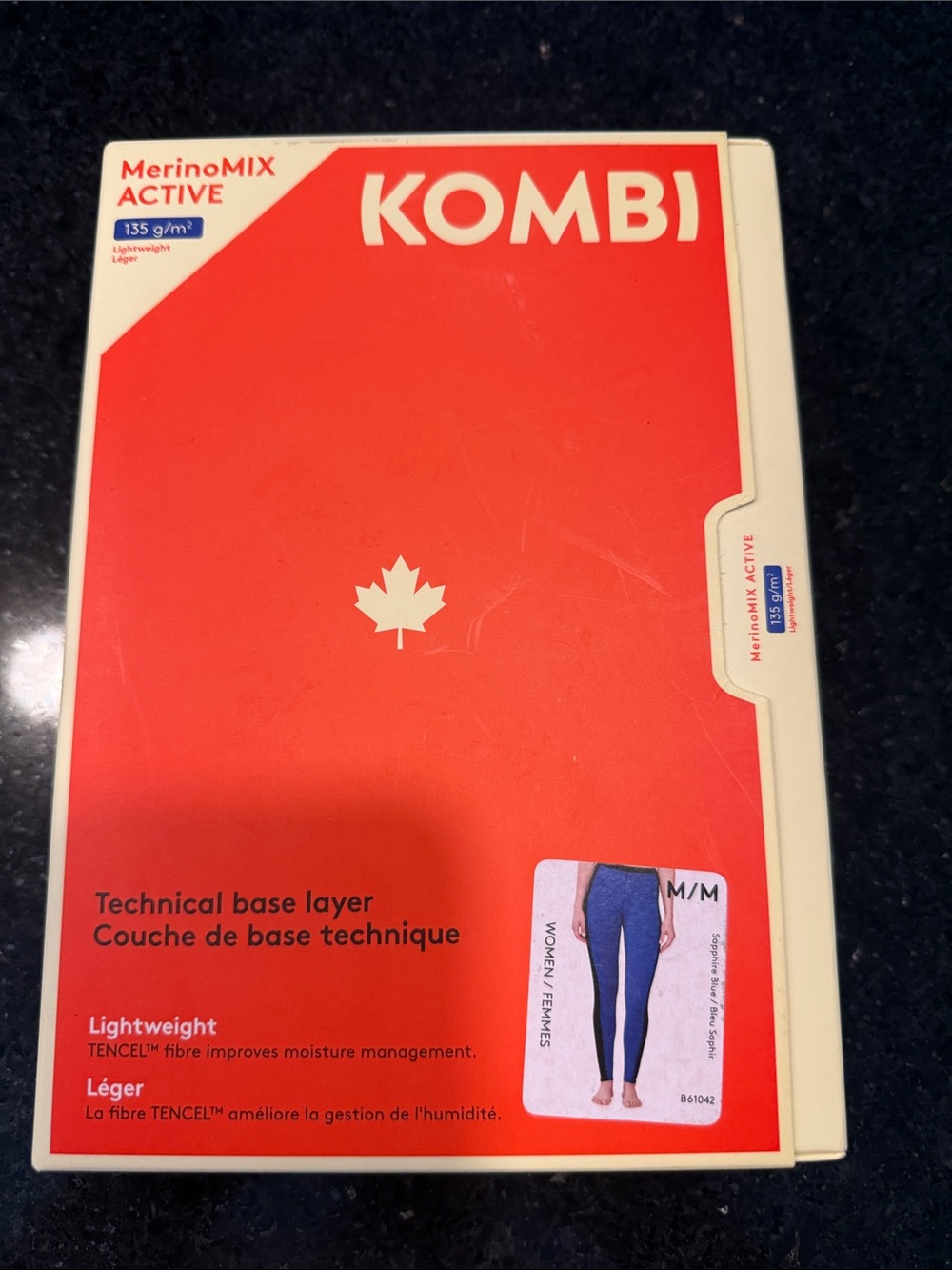 Women’s medium kombi Technical Base Layer leggings merinomix- blue